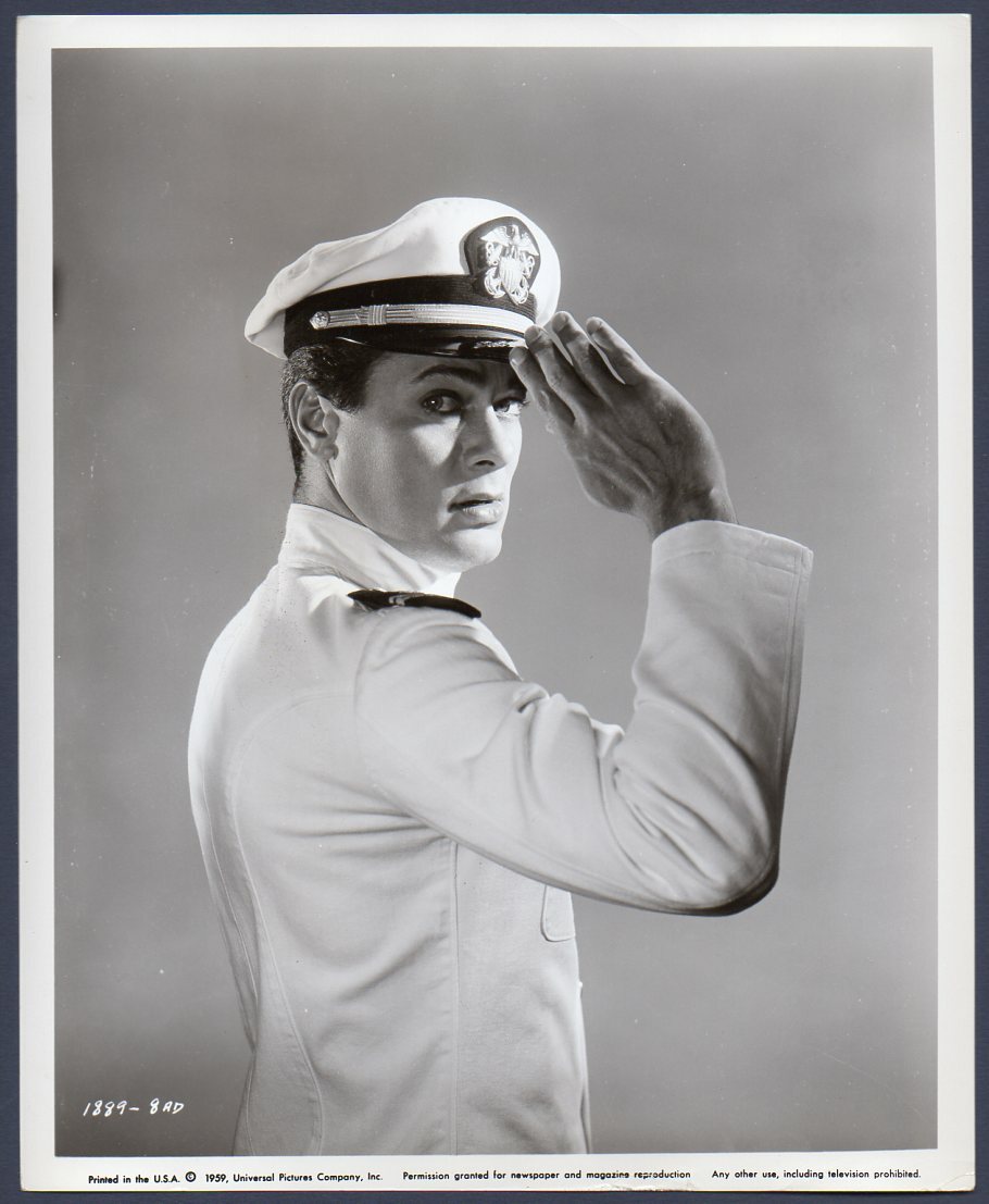 TONY CURTIS as US Navy Lt. salute OPERATION PETTICOAT Orig Photo HANDSOME ACTOR