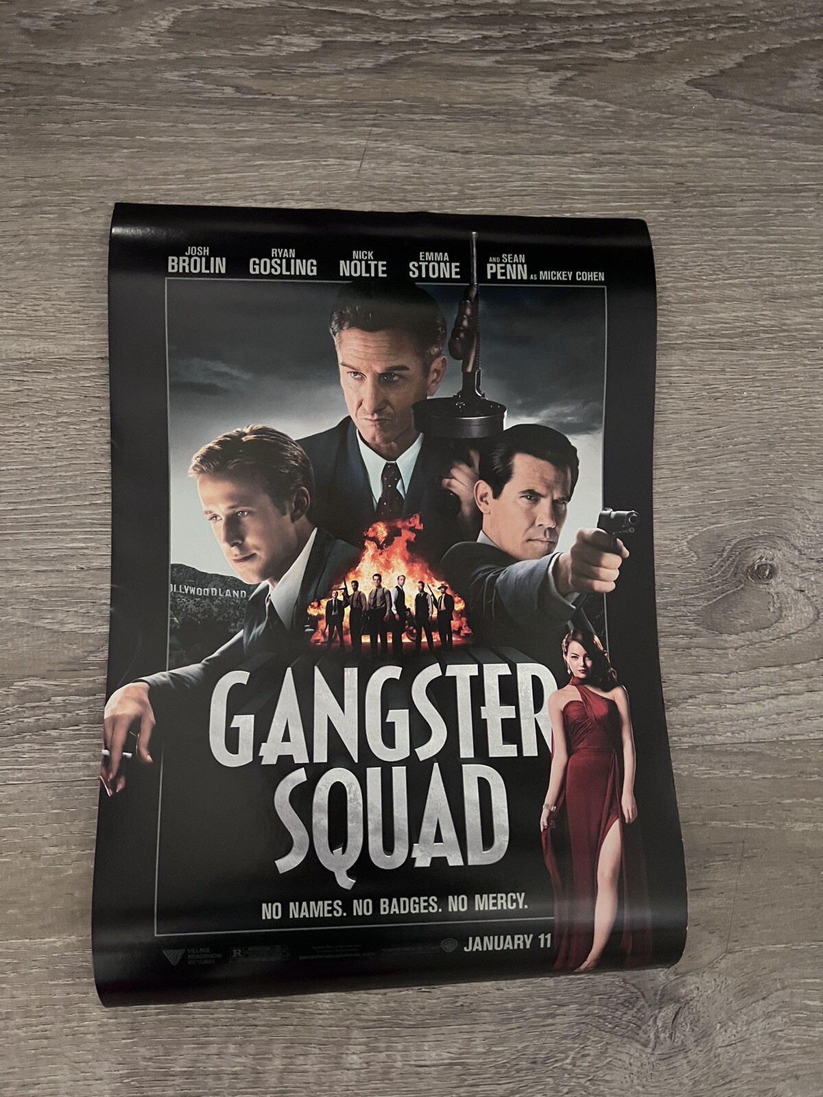 Gangster Squad movie poster print a : Emma Stone, Ryan Gosling : 11 x 17 inches