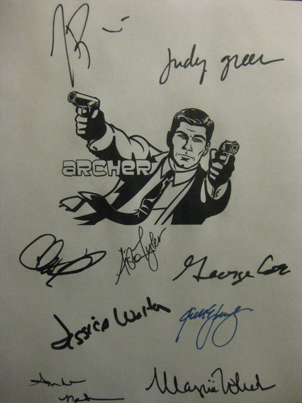 Archer Signed TV Script H Jon Benjamin Chris Parnell Judy Greer Aisha Tyler rpnt