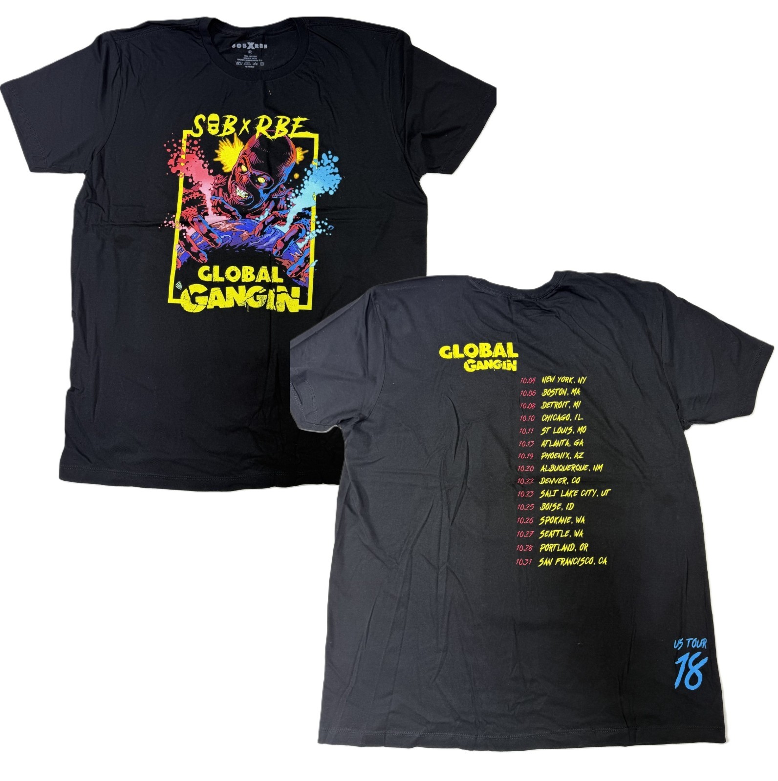 SOB X RBE 2018 US Global Gangin ++ TOUR TEE ++ T-SHIRT +NEW!!! + OFFICIAL