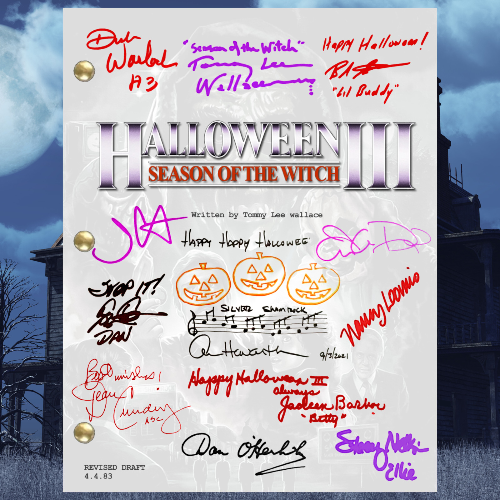 Halloween III Cast Signed Autograph Script Reprints | Season Of The Witch