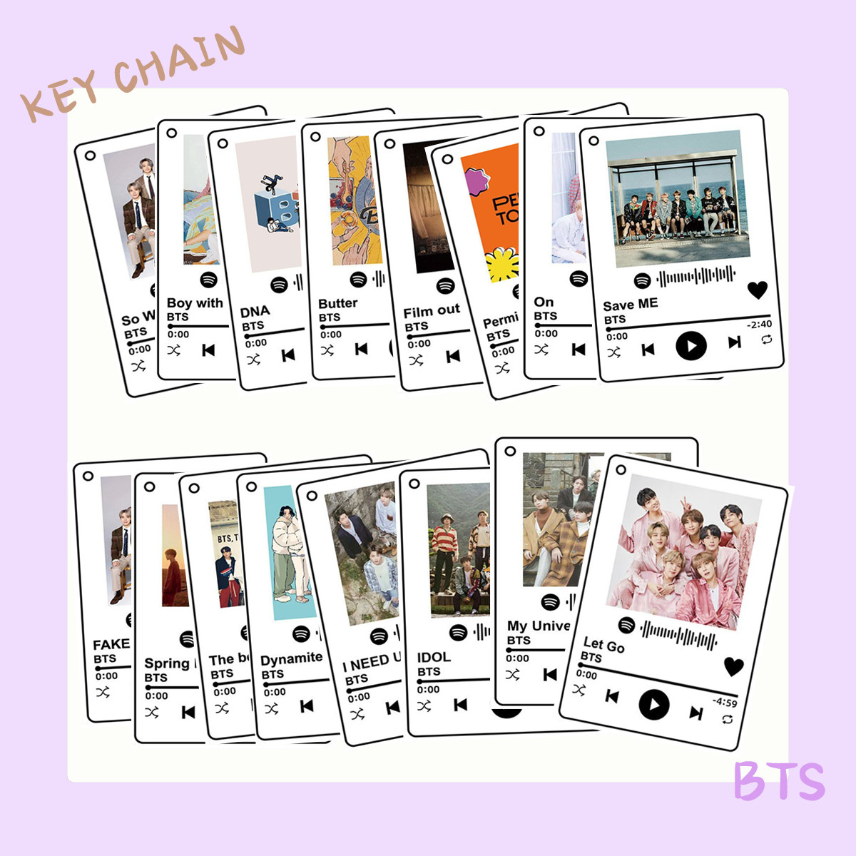 K-pop BTS Bangtan Boys Song Merchandise Key Chain Keyring Keychain Acrylic Gift