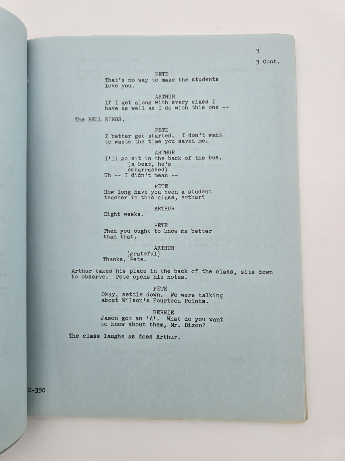 ROOM 222 / Martin Donovan 1973 TV Script, Denise Nicholas “Pete’s Protege”