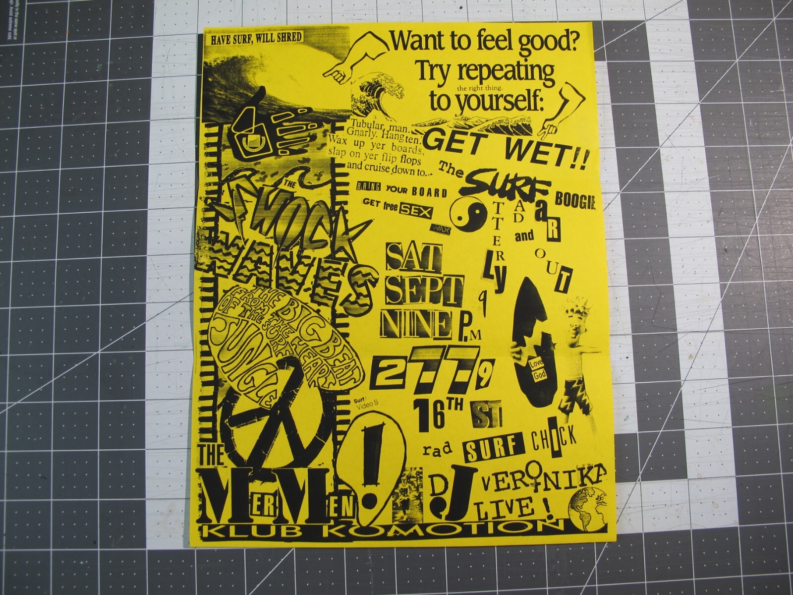 vtg punk surf music flyer – MerMen Shock Waves at Komotion RAN5