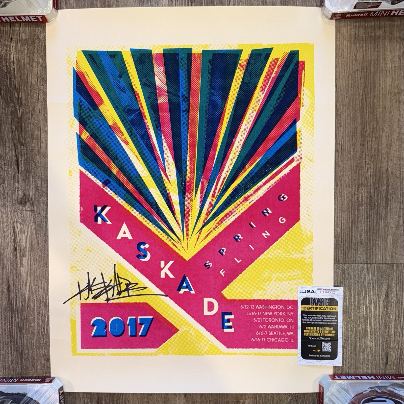 Kaskade 2017 Autographed 18×24 Spring Fling Tour DJ Signed Ryan Raddon JSA