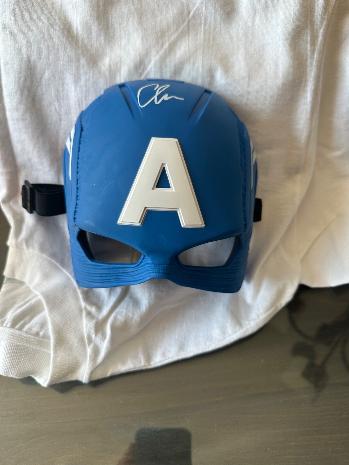 Chris Evans Signed Autographed “Captain America” Full-Size Helmet