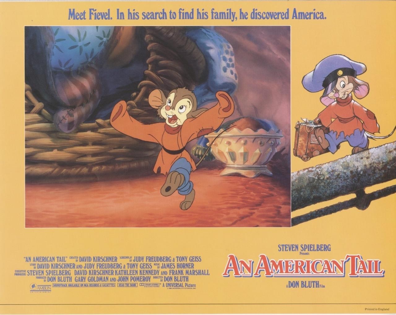 “AN AMERICAN TAIL” -ORIGINAL LOBBY CARD SET (8)-BRITISH-SPIELBERG