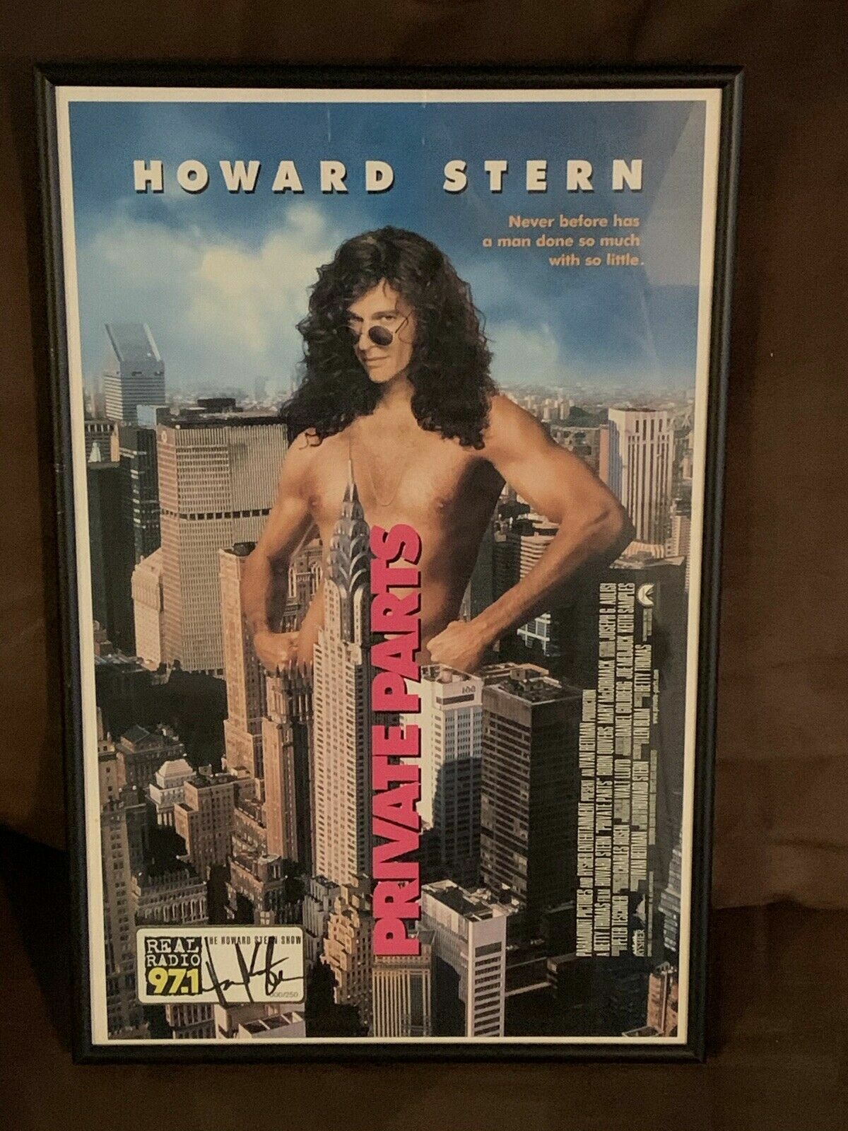 HOWARD STERN AUTOGRAPHED FRAMED PRIVATE PARTS MINI MOVIE POSTER PROMO 0-25=