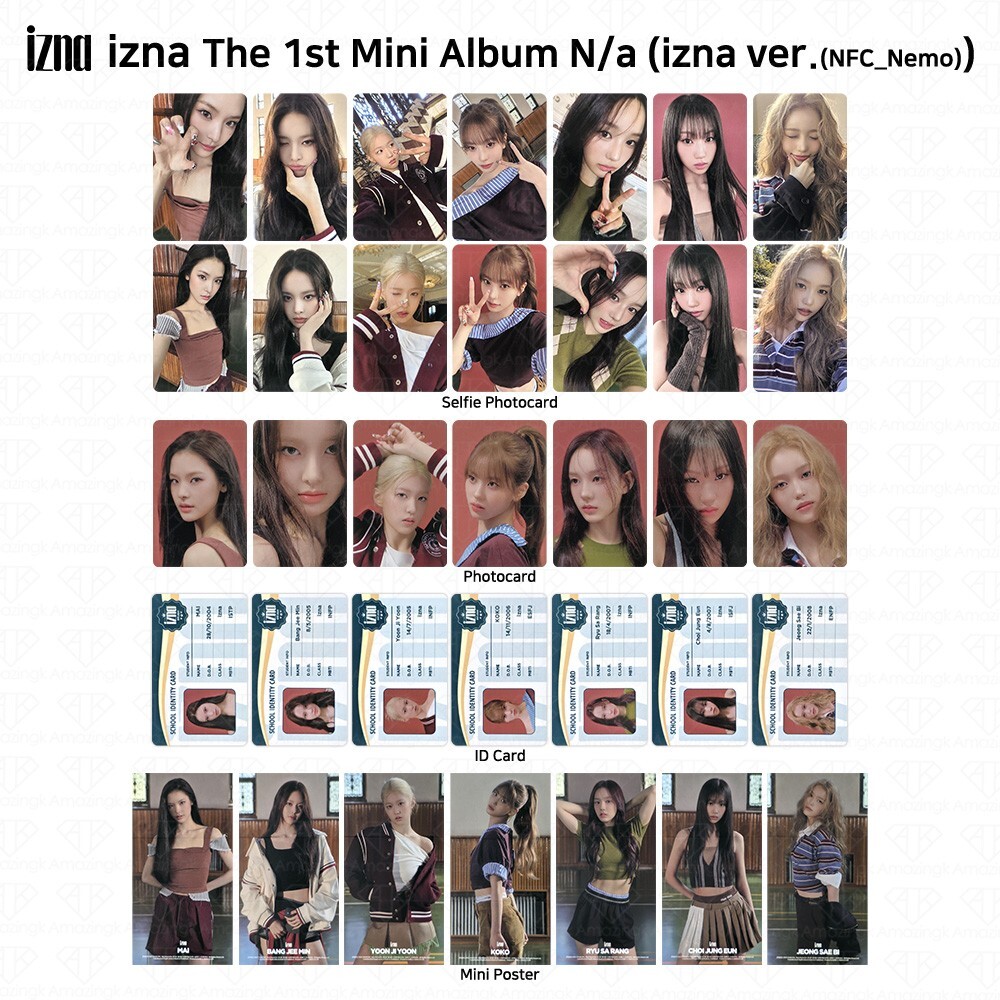 IZNA The 1st Mini Album N/a NFC_Nemo ver Official Selfie Photocard ID Card KPOP