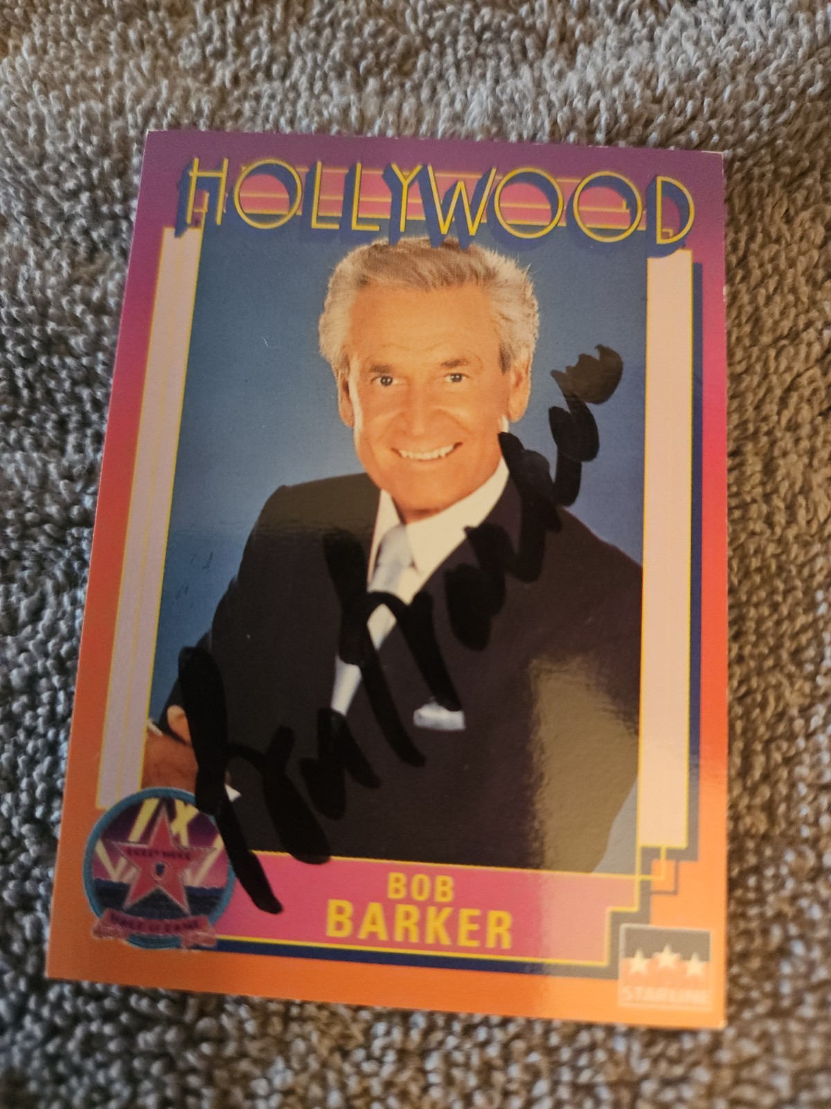 Bob Barker Hollywood Walk of Fame Hand Signed Card Autograph