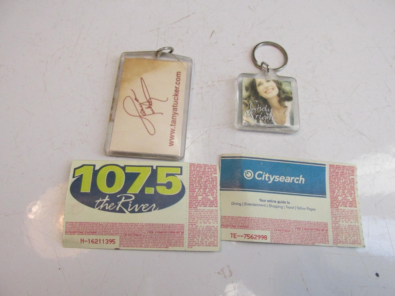 2 Chely Wright Concert Stubs 1 Chely Key Chain 1 Tanya Tucker Key Chain