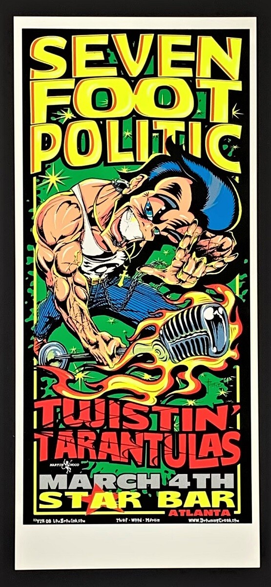 Seven Foot Politic POSTER Twistin Tarantulas Silkscreen Star Bar Atlanta GA 2000