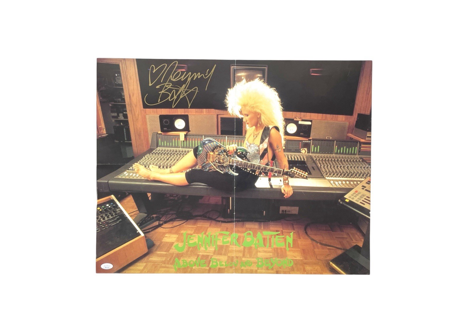 Jennifer Batten Rare Hand Signed Fan Club Promo Poster Autographed JSA COA 🎸🤘