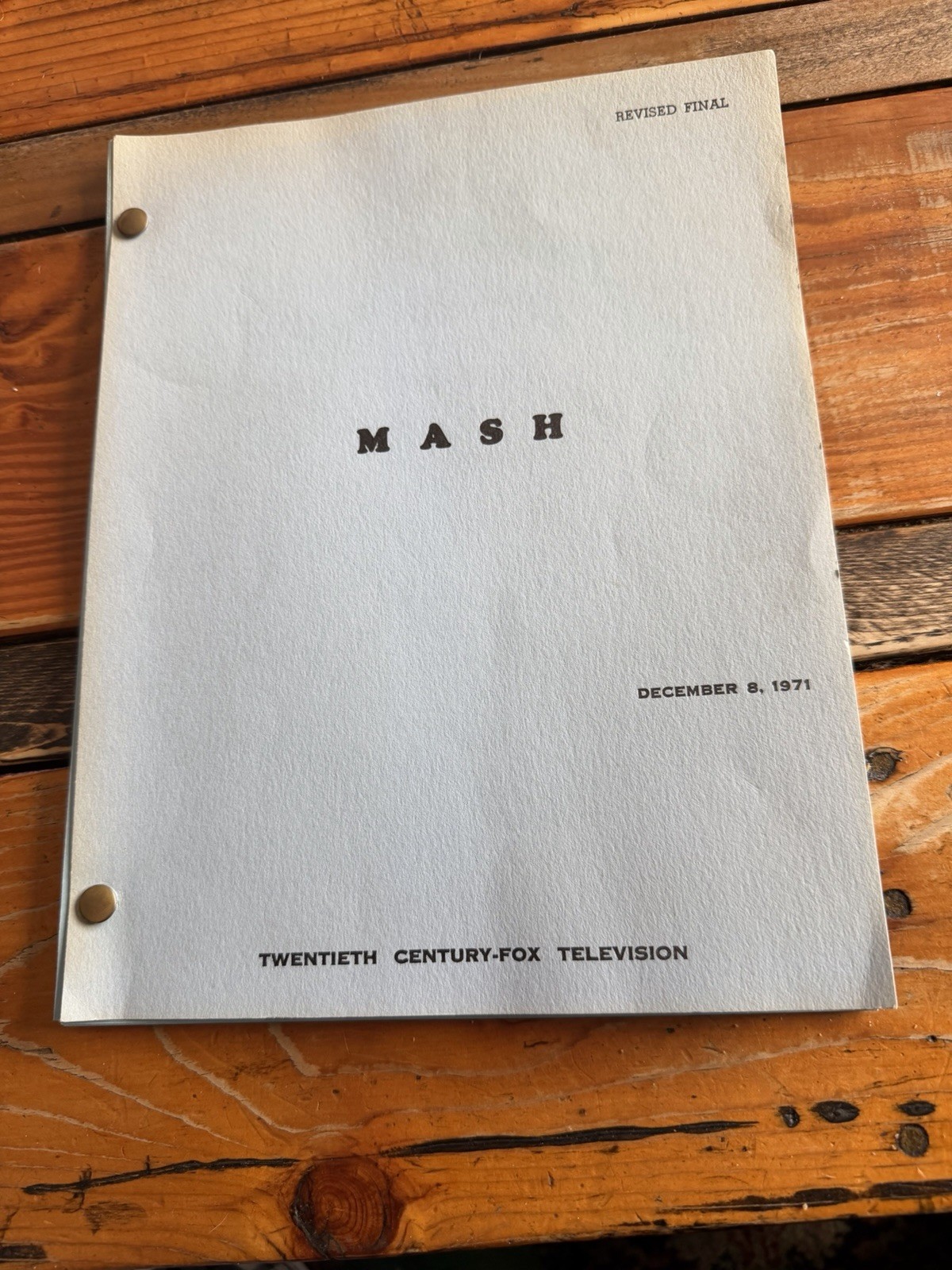 Original Script Of The Pilot Episode Of The TV Show M*A*S*H Very Rare￼Not A Copy