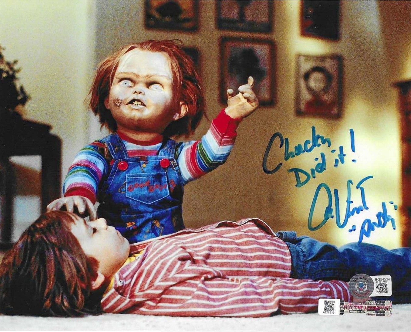 ALEX VINCENT “ANDY” CHUCKY MOVIE AUTOGRAPHED INSCRIBED 8X10 PHOTO BECKETT-