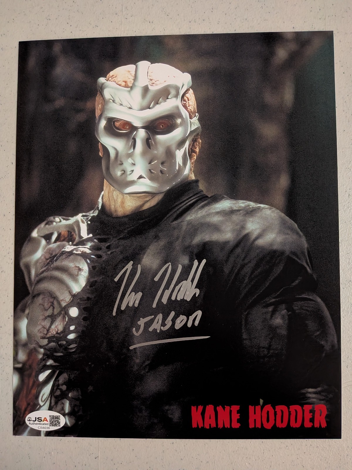 KANE HODDER Signed 8×10 PHOTO Jason Voorhees Friday the 13th Auto JSA COA C