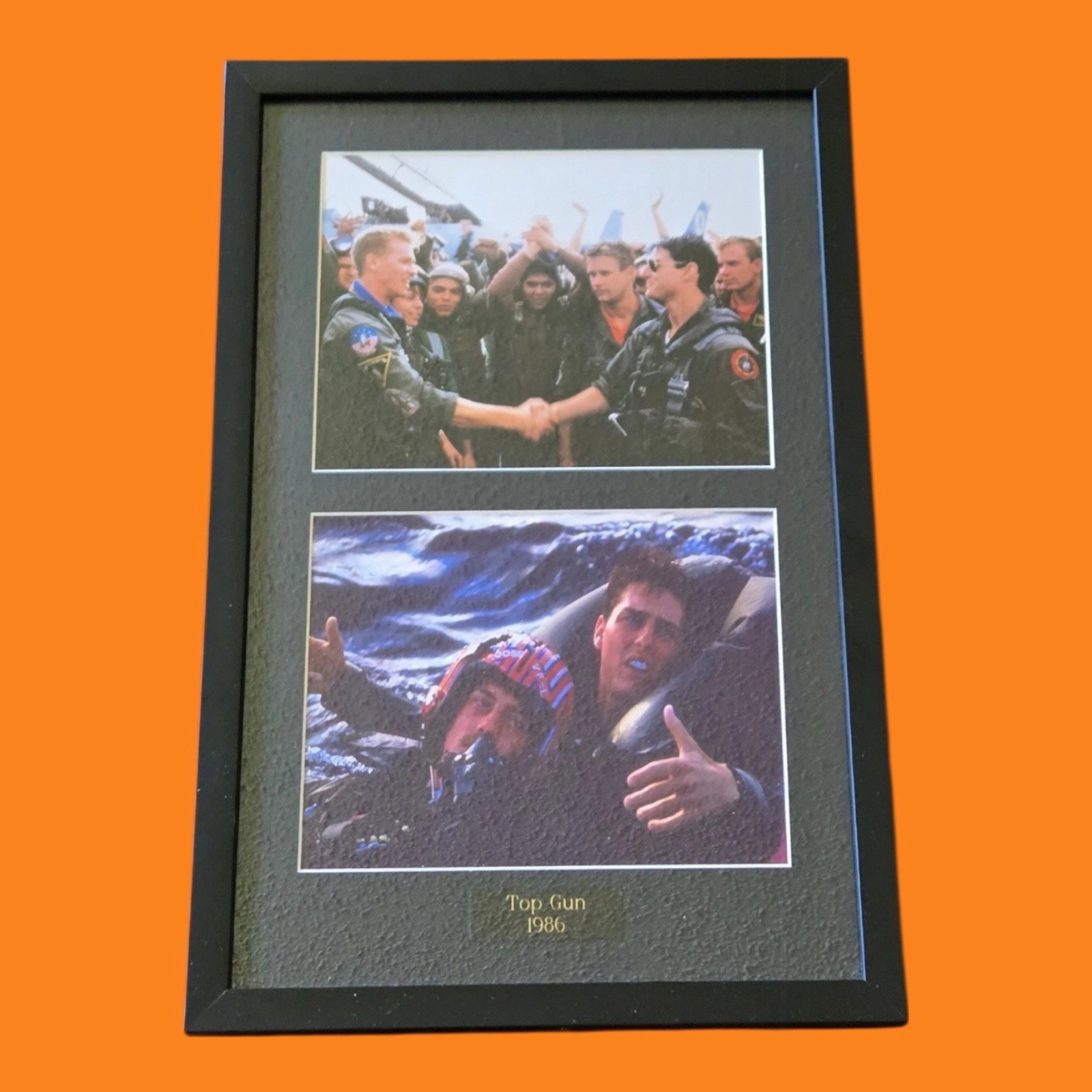 21×17 Top Gun 1986 Dual Photo /Print Professionally Framed Goose Maverick Iceman