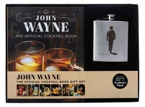 Exclusive John Wayne Flask and Official Cocktail Book Gift Set New in Sealed Box