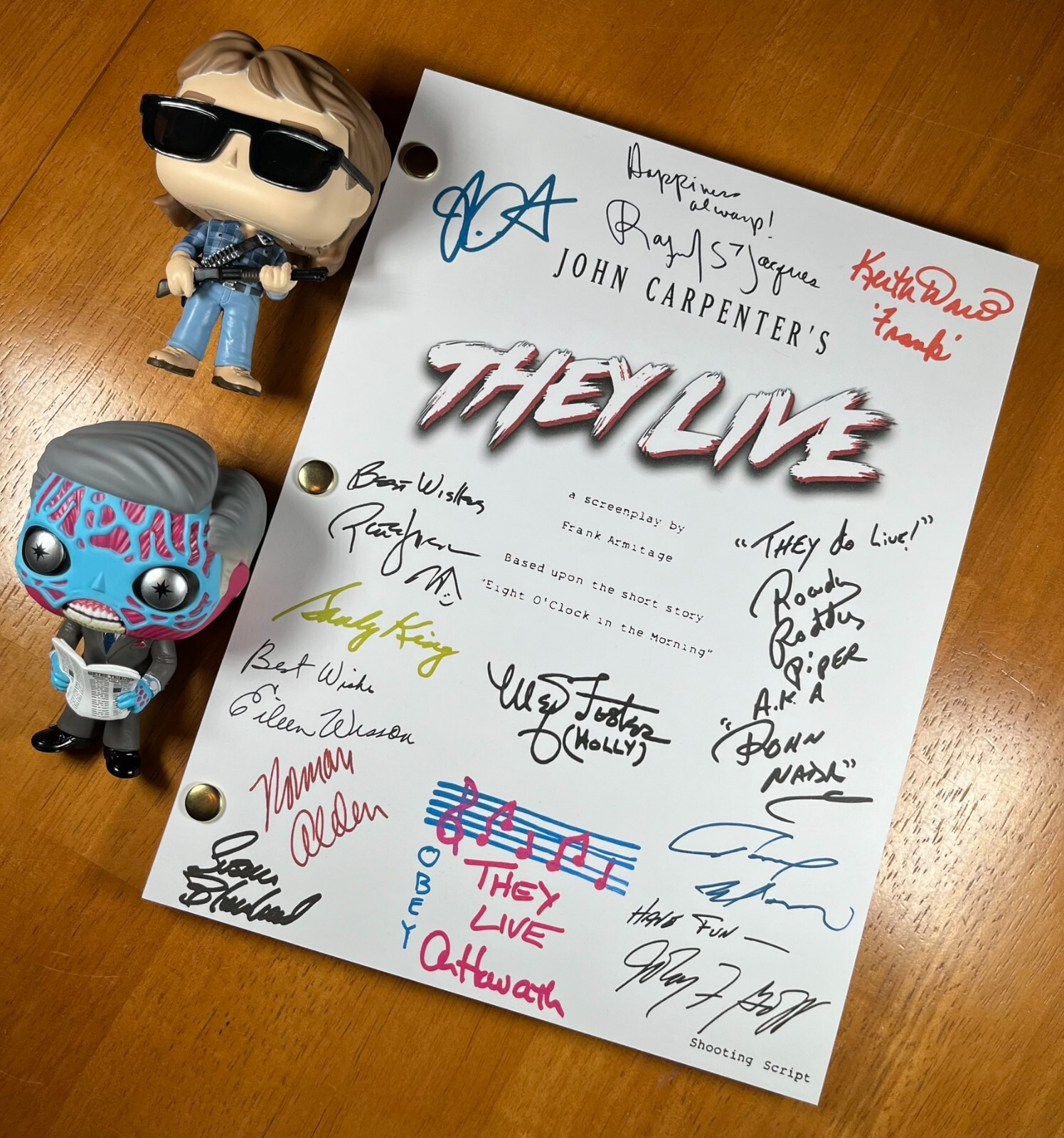 They Live Script Signed – Autograph Reprints – Roddy Piper – John Carpenter