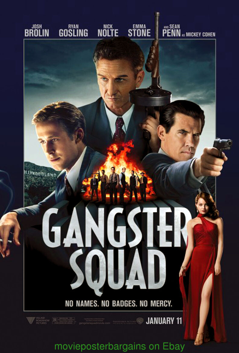 GANGSTER SQUAD MOVIE POSTER DS 27×40 ORIGINAL SEAN PENN EMMA STONE 2012