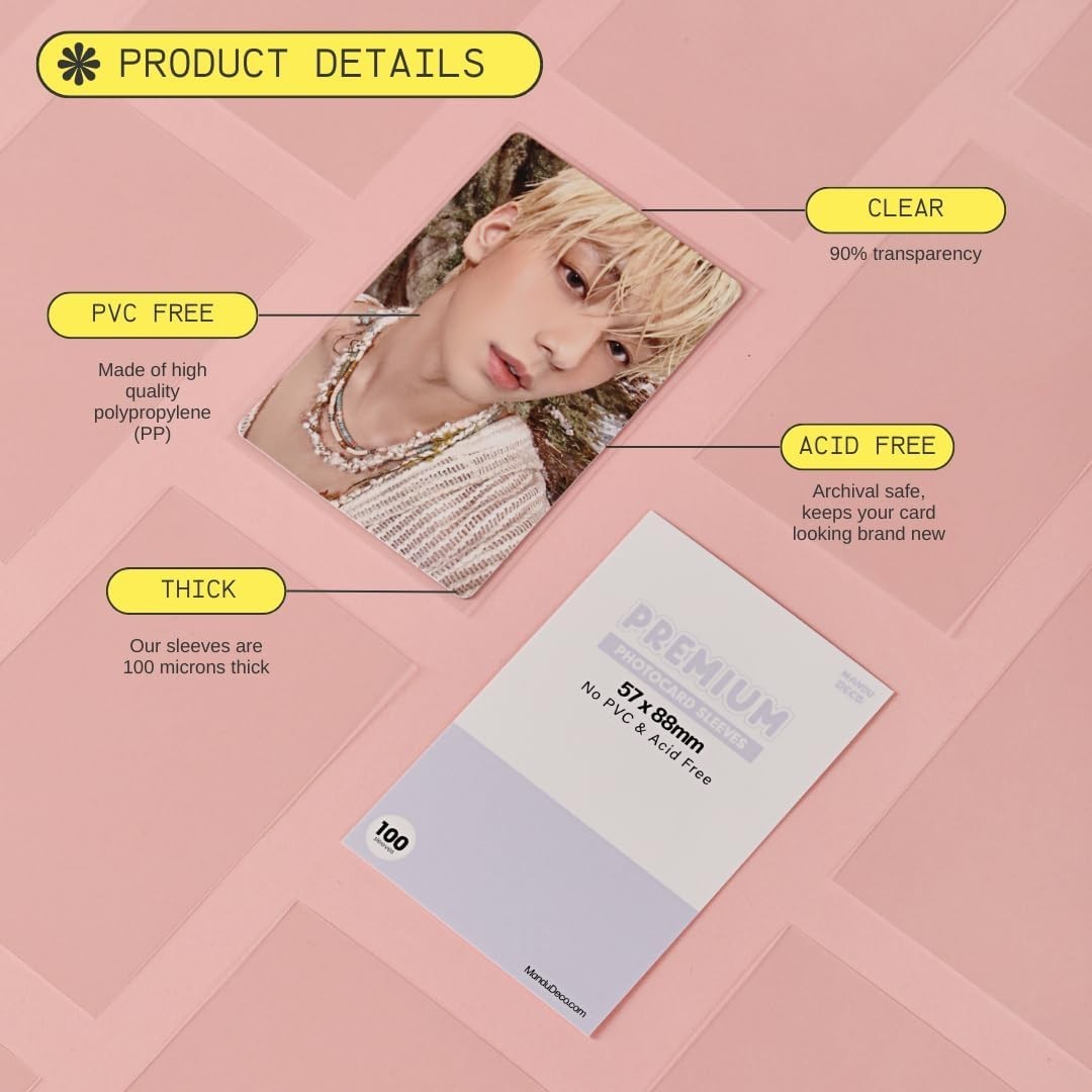 Kpop Photocard Sleeves Clear Polypropylene Card Protector for Albums Photocar…