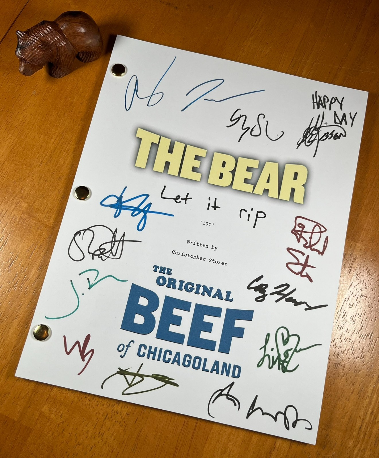 The Bear Pilot Script Signed – Autograph Reprints- Jeremy Allen White- Cooking