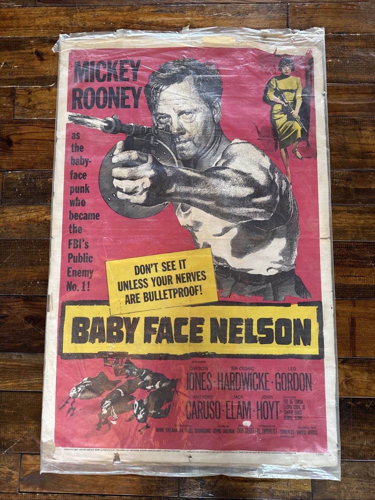 1957 Babyface Nelson Original Movie Poster 27 X 41