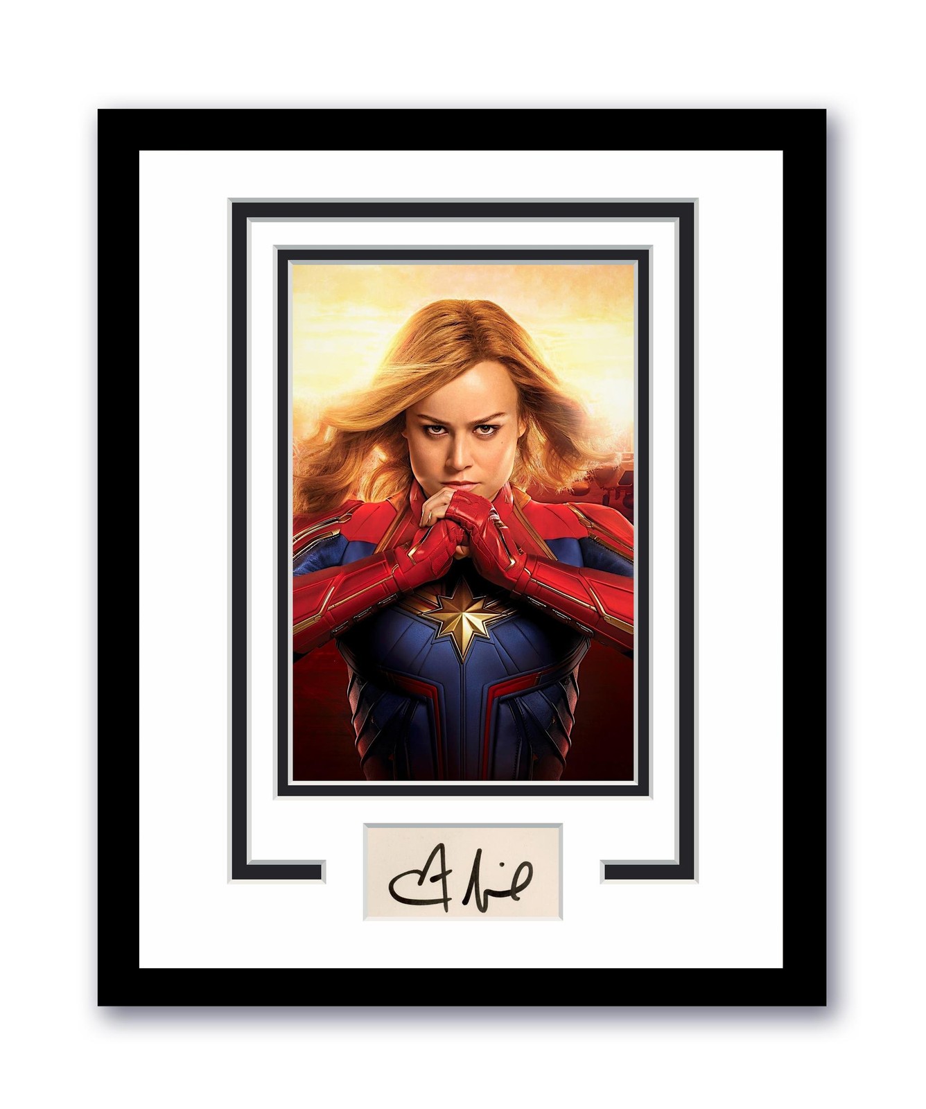 Captain Marvel Brie Larson Autographed Signed 11×14 Framed Photo ACOA