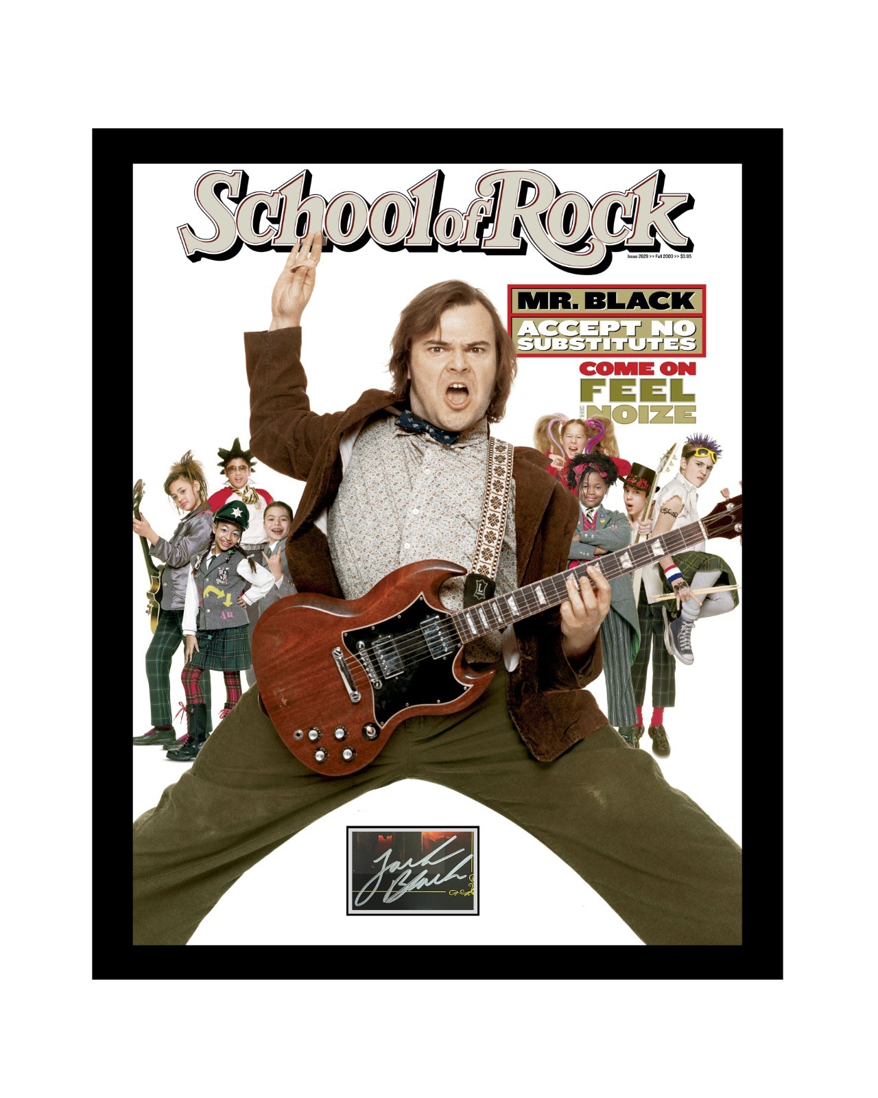 Jack Black Signed School Of Rock Movie Framed 11×14 Display JSA COA