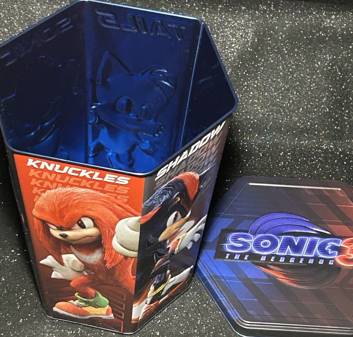 SONIC 3 Exclusive Regal Cinema /POPCORN TIN w LID all 4 characters Included!