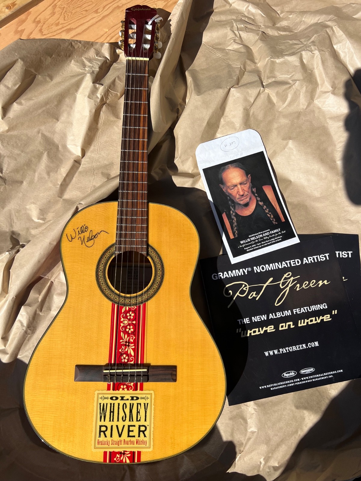 willie nelson signed guitar