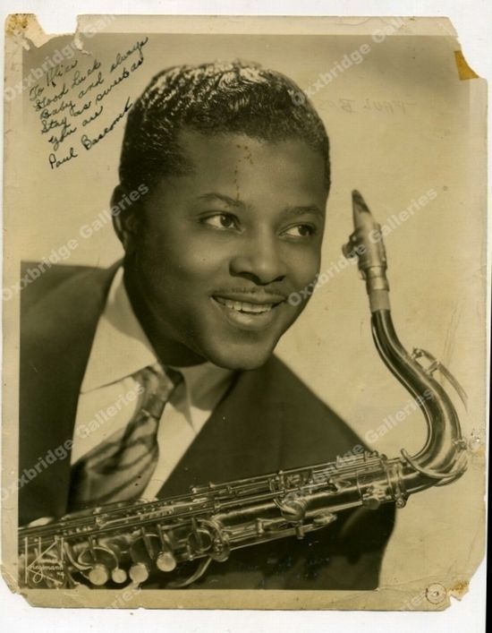 PAUL BASCOMB Alabama Jazz SIGNED PHOTO BAMA STATE Collegians 1940 Bebop Blues