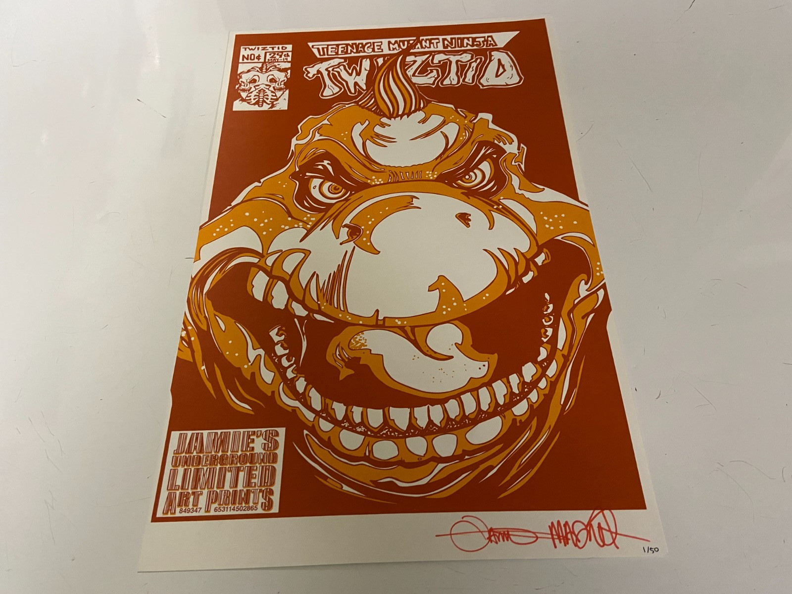 TWIZTID – ORANGE TURTLES Jamie’s Underground Limited Art Prints 11×17 RARE 1/50
