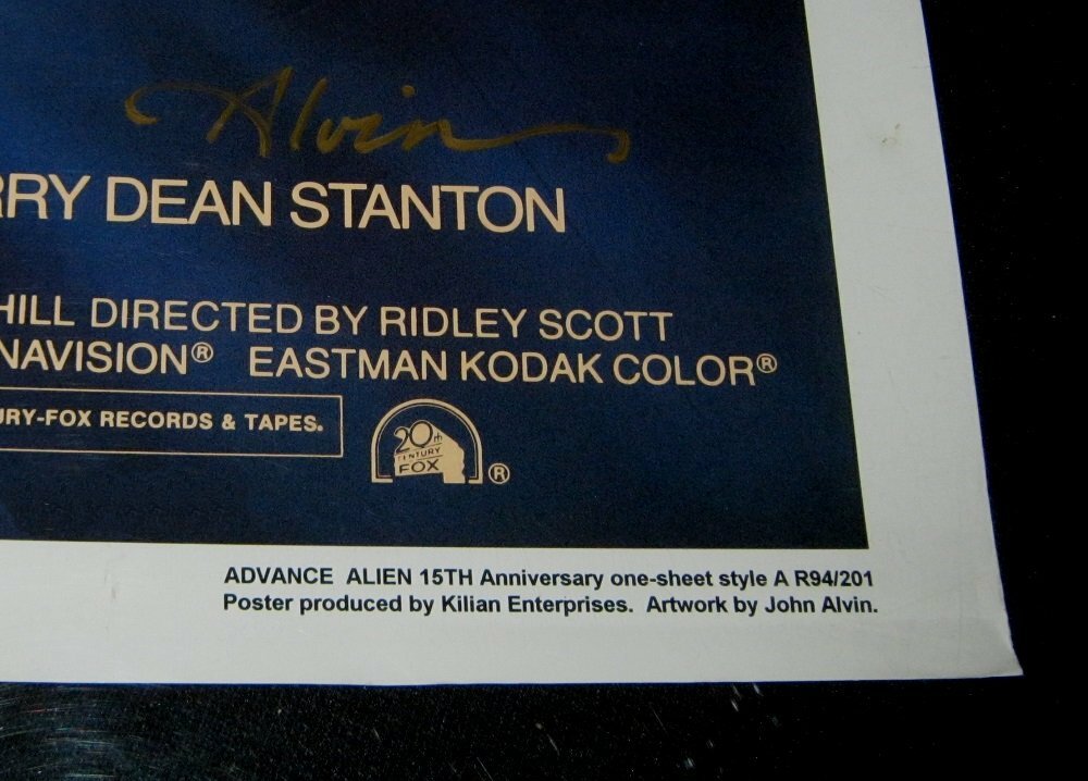 Orig JOHN ALVIN SIGNED Unnumbered Limited Edition Kilian 15th Anniversary ALIEN
