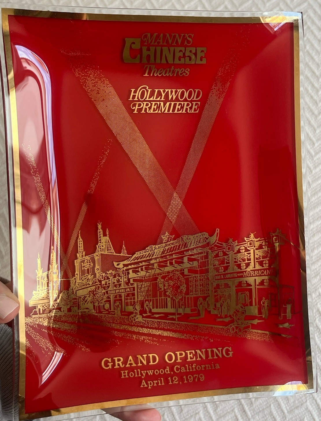 Hollywood Premiere Mann’s Chinese Theater April 12, 1979 VTG Glass Dish Tray