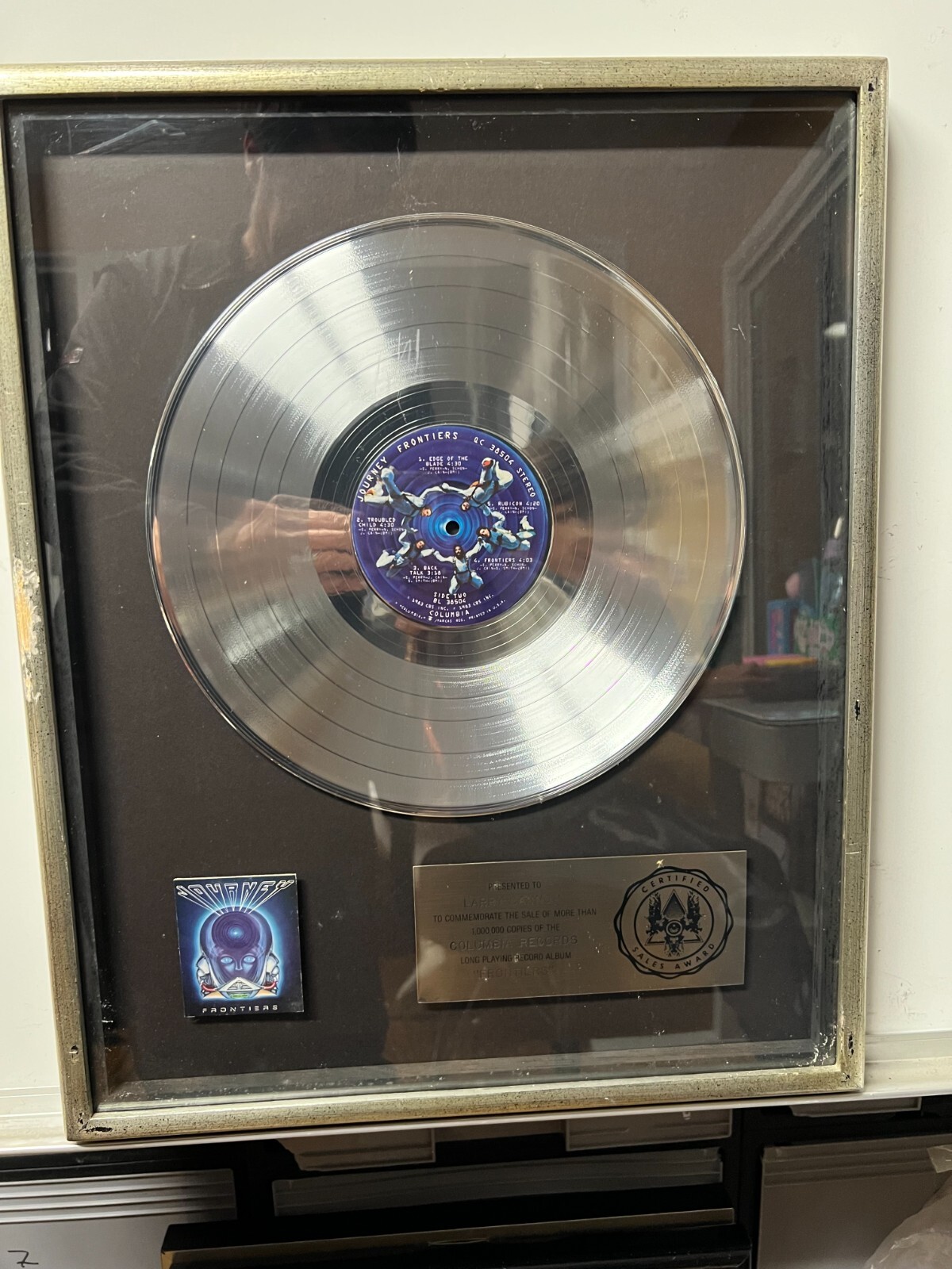 JOURNEY Frontiers 1.M SALES AWARD FRAME 1983 COLUMBIA RECORDS