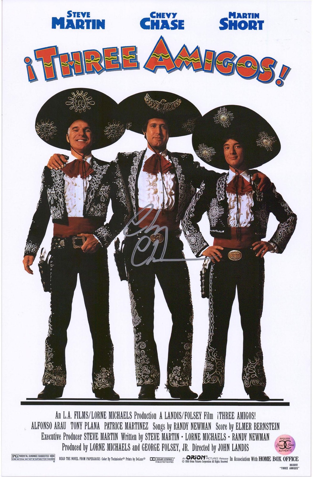 Chevy Chase The Three Amigos Autographed 11″ x 17″ Movie Poster