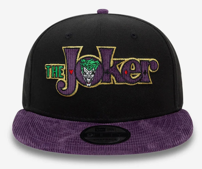Men’s DC Comics The Joker Script 9Fifty Snapback New Era Black/Purple Hat Cap