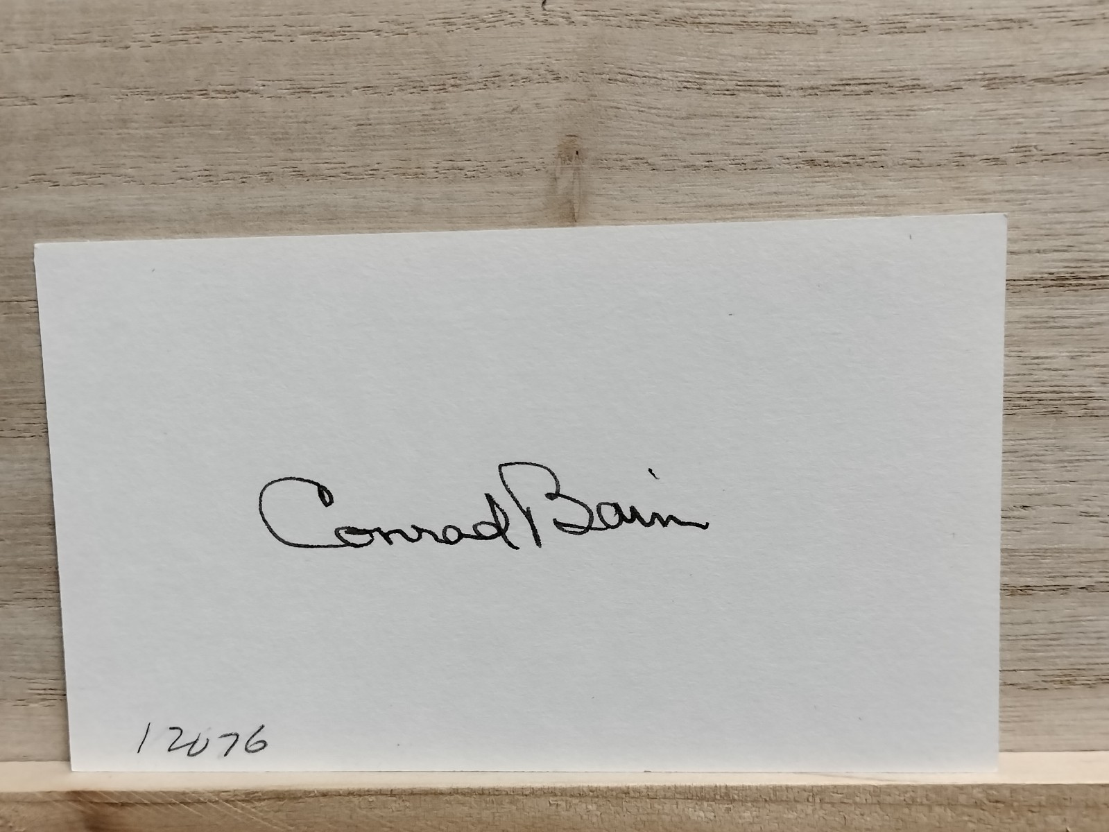 Conrad Bain Signed Index Card