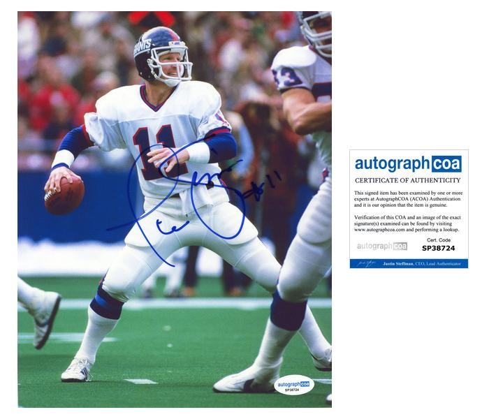 Phil Simms AUTOGRAPH Signed New York Giants Autographed 8×10 Photo B ACOA