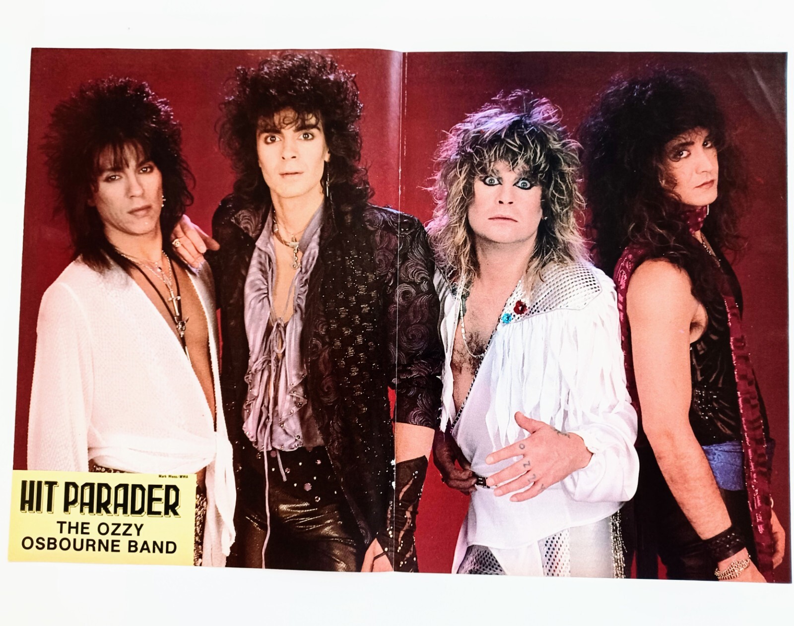 OZZY OSBOURNE BAND~ORIG 1986 CENTERFOLD POSTER~VTG PRINT MAGAZINE PINUP CLIPPING