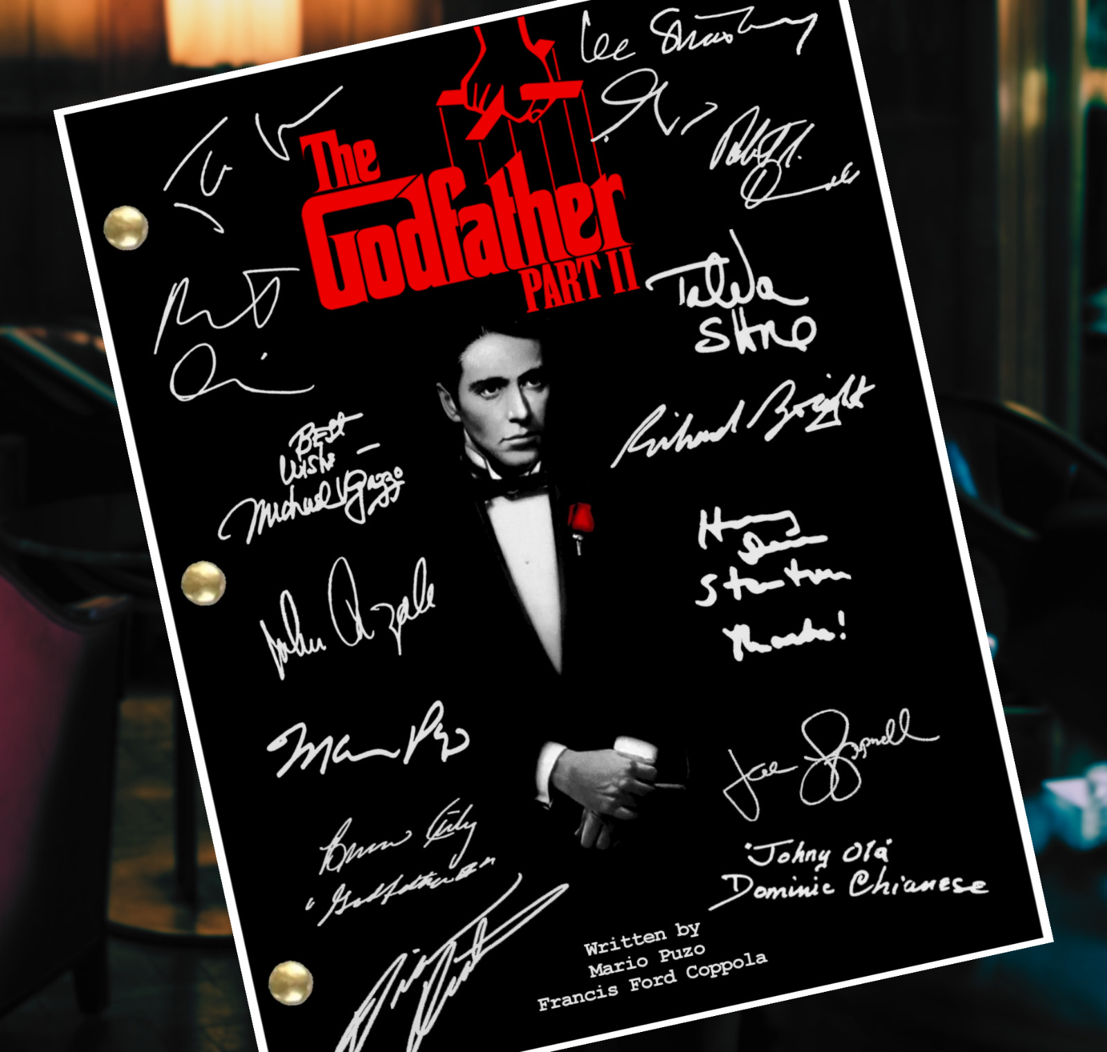 The Godfather Trilogy Scripts Signed- Autograph Reprints- 3 Scripts
