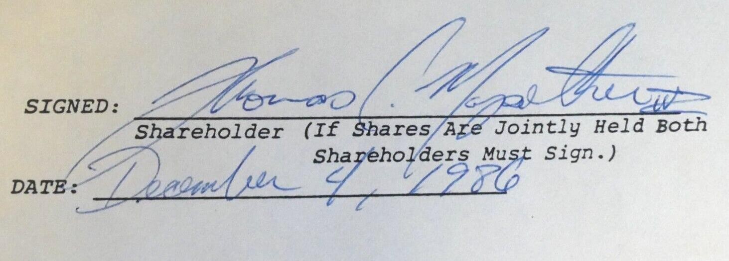 Tom Cruise Signed 1986 Contract Signed w/ Birth Name Thomas Mapother IV JSA LOA