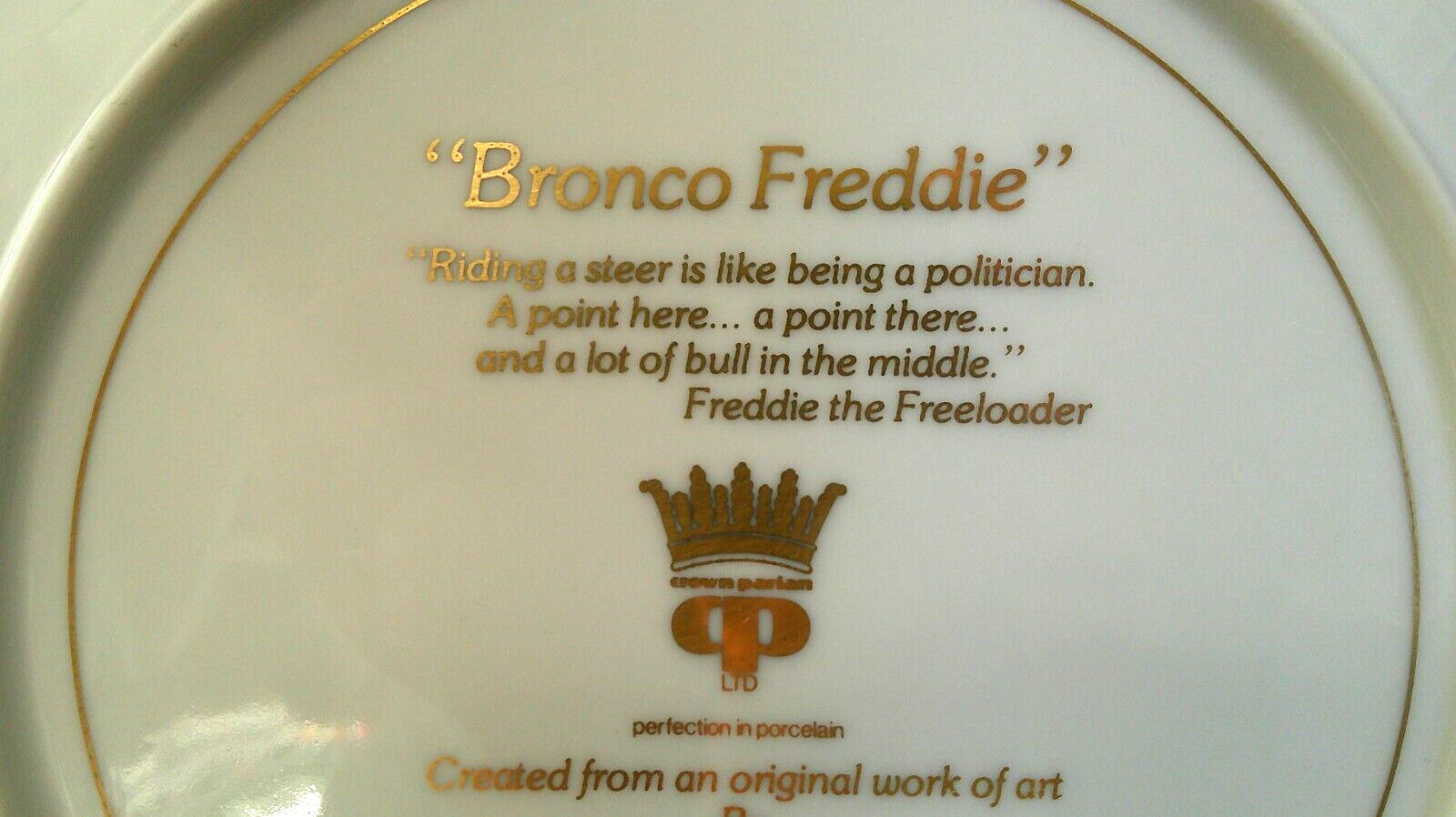 Crown Spartan 1982 Red Skelton “Bronco Freddie” Numbered Porcelain Plate