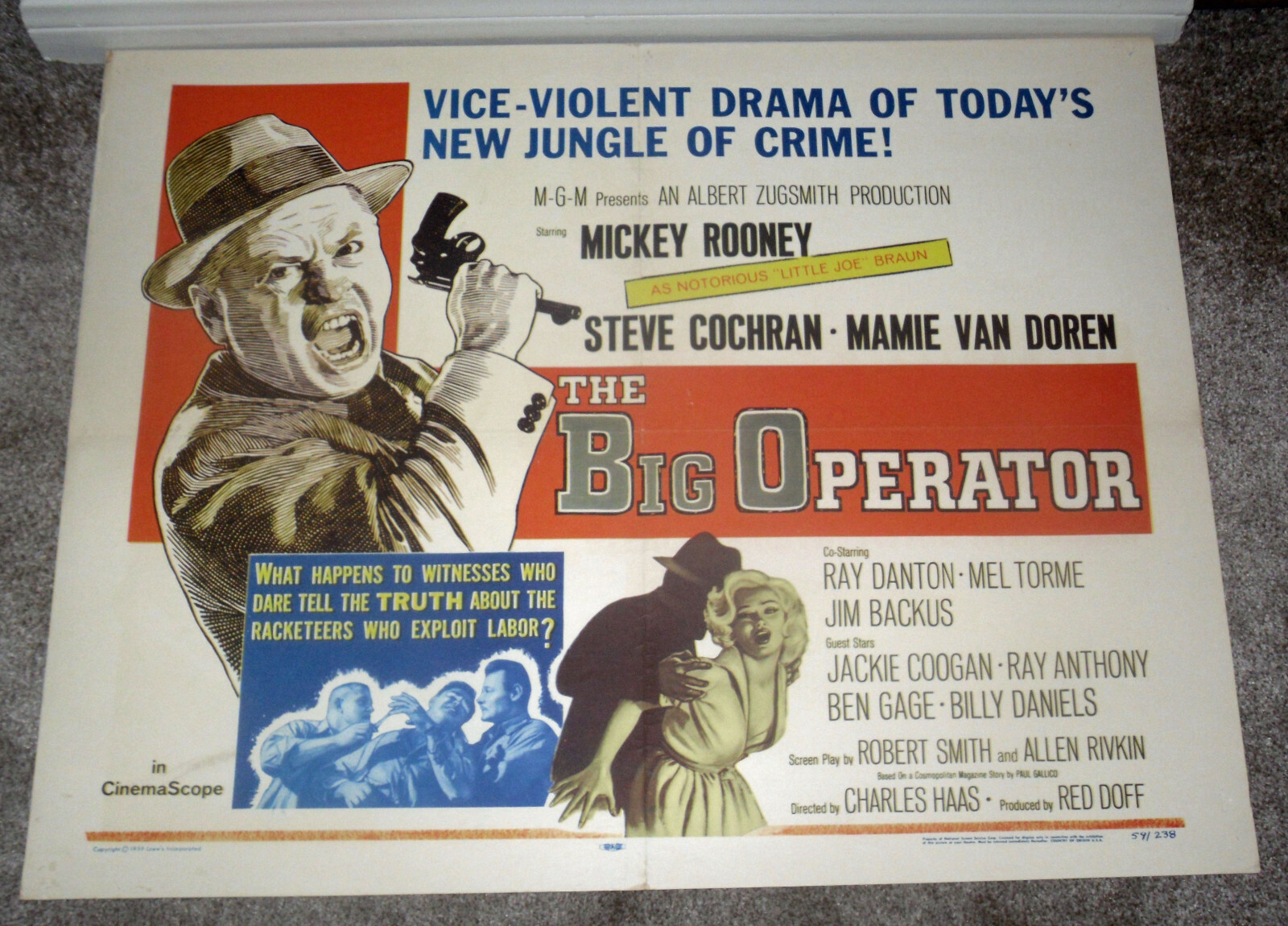 THE BIG OPERATOR original 1959 22×28 movie poster STEVE COCHRAN/MAMIE VAN DOREN