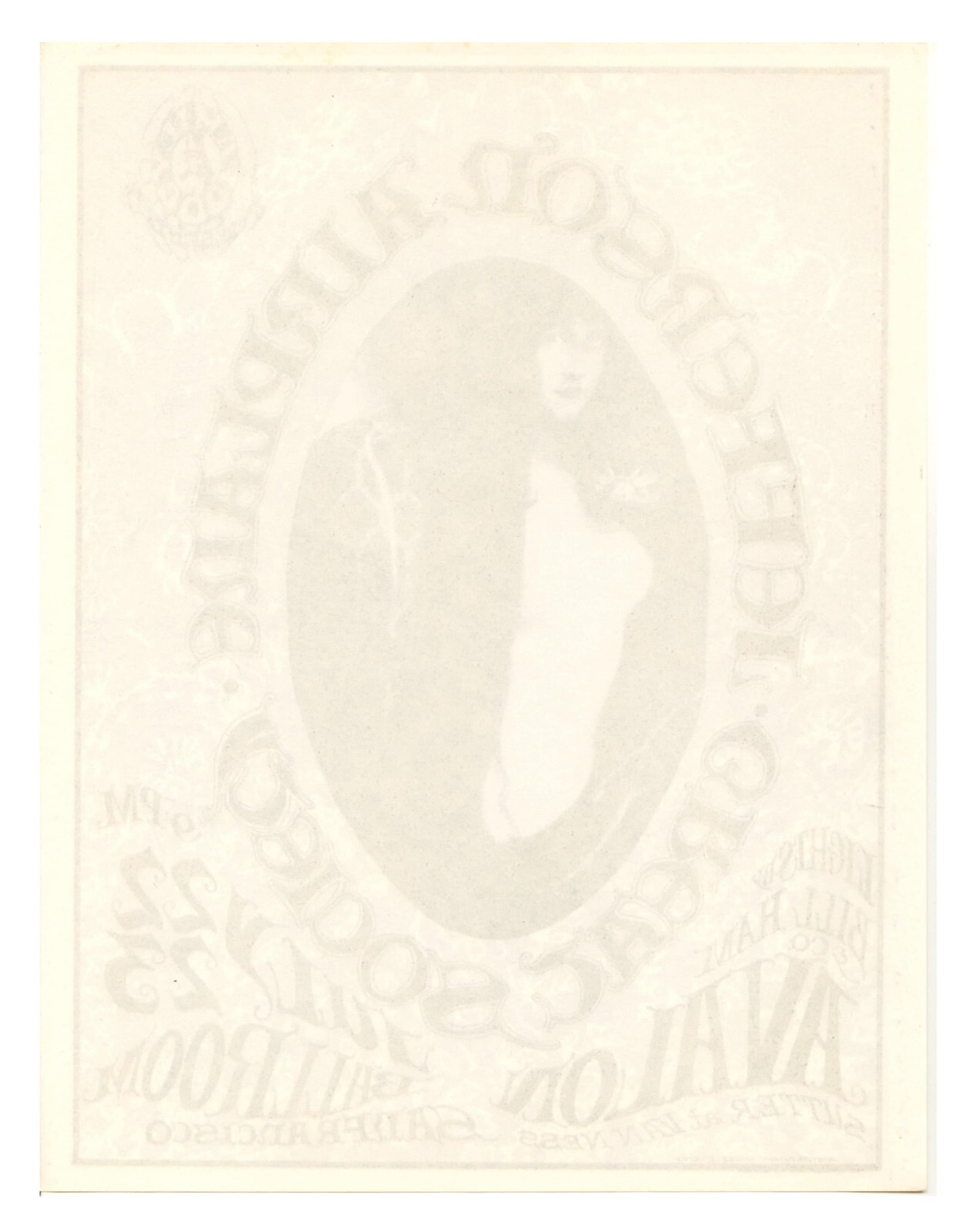 Jefferson Airplane Handbill 1966 Stanely Mouse Alton Kelley Avalon Ballroom FD17
