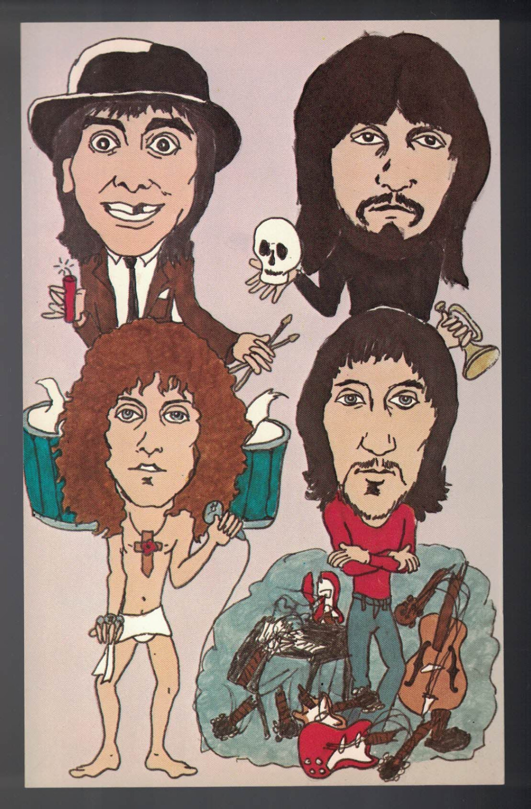 Rock Music Large Trading Card: 1978 Rockards WHO BAND 5×8 Mini Poster, EX