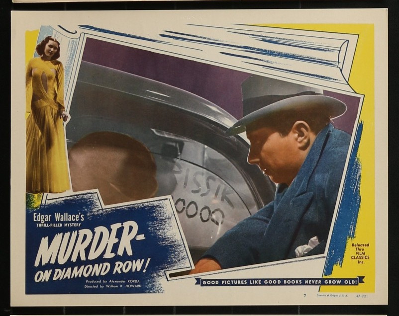 MURDER ON DIAMOND ROW LOBBY CARD 1937R47 ALASTAIR SIM EDMUND LOWE a
