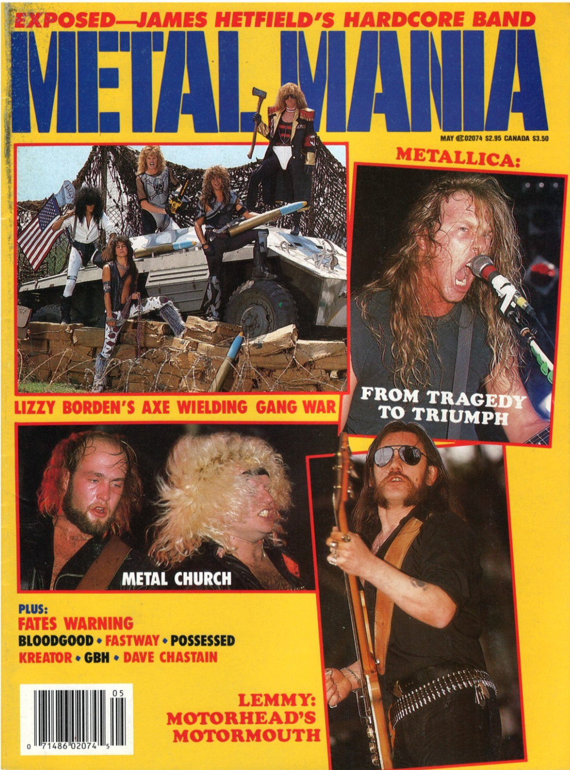Metal Mania Magazine May 1987 Metallica Possessed Death Angel Motorhead Cyclone
