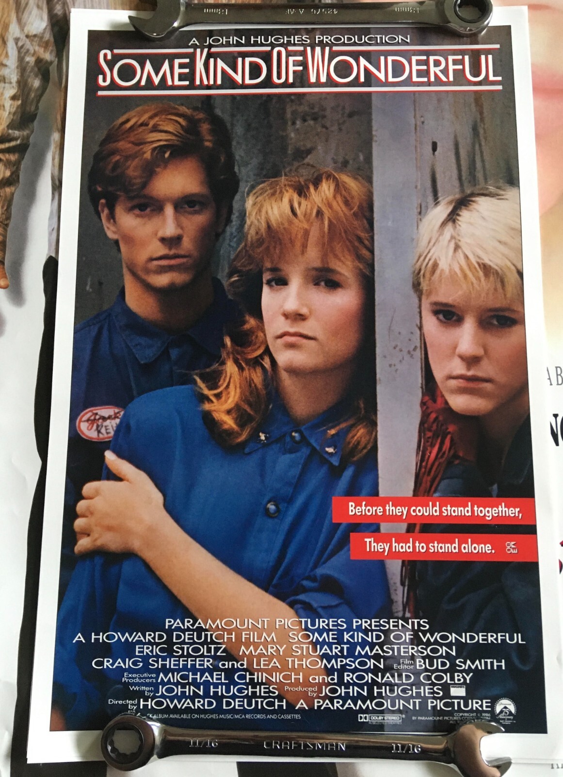 VINTAGE MOVIE POSTER 1986 SOME KIND OF WONDERFUL 20 1/2″ X 13 1/2″